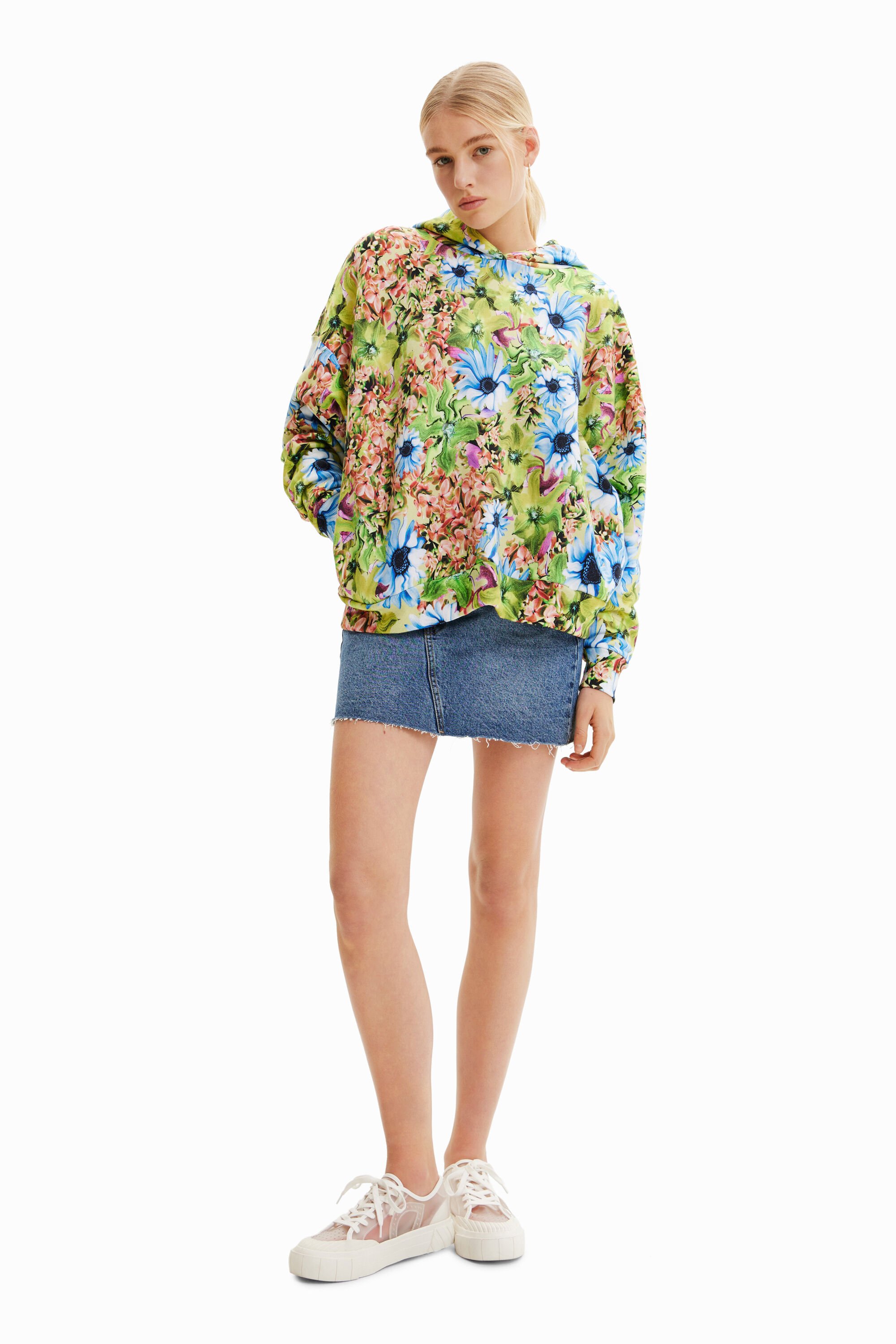 Sweat-shirt oversize fleuri