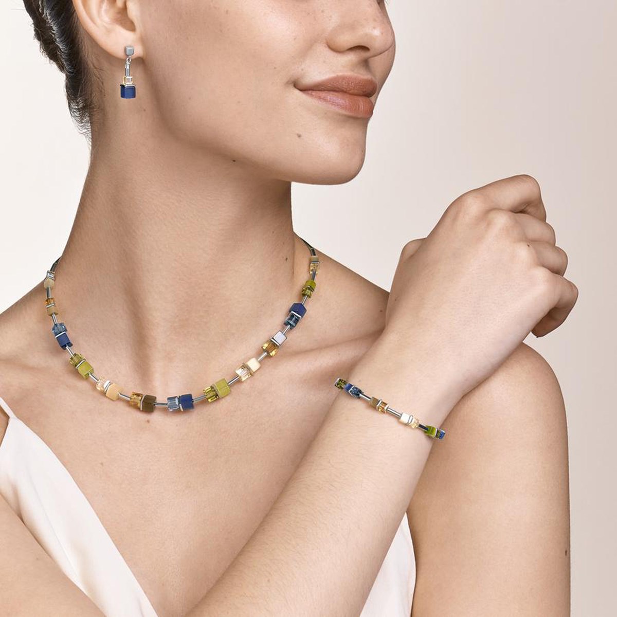 Collier Coeur de lion GeoCUBE multicolore pâle