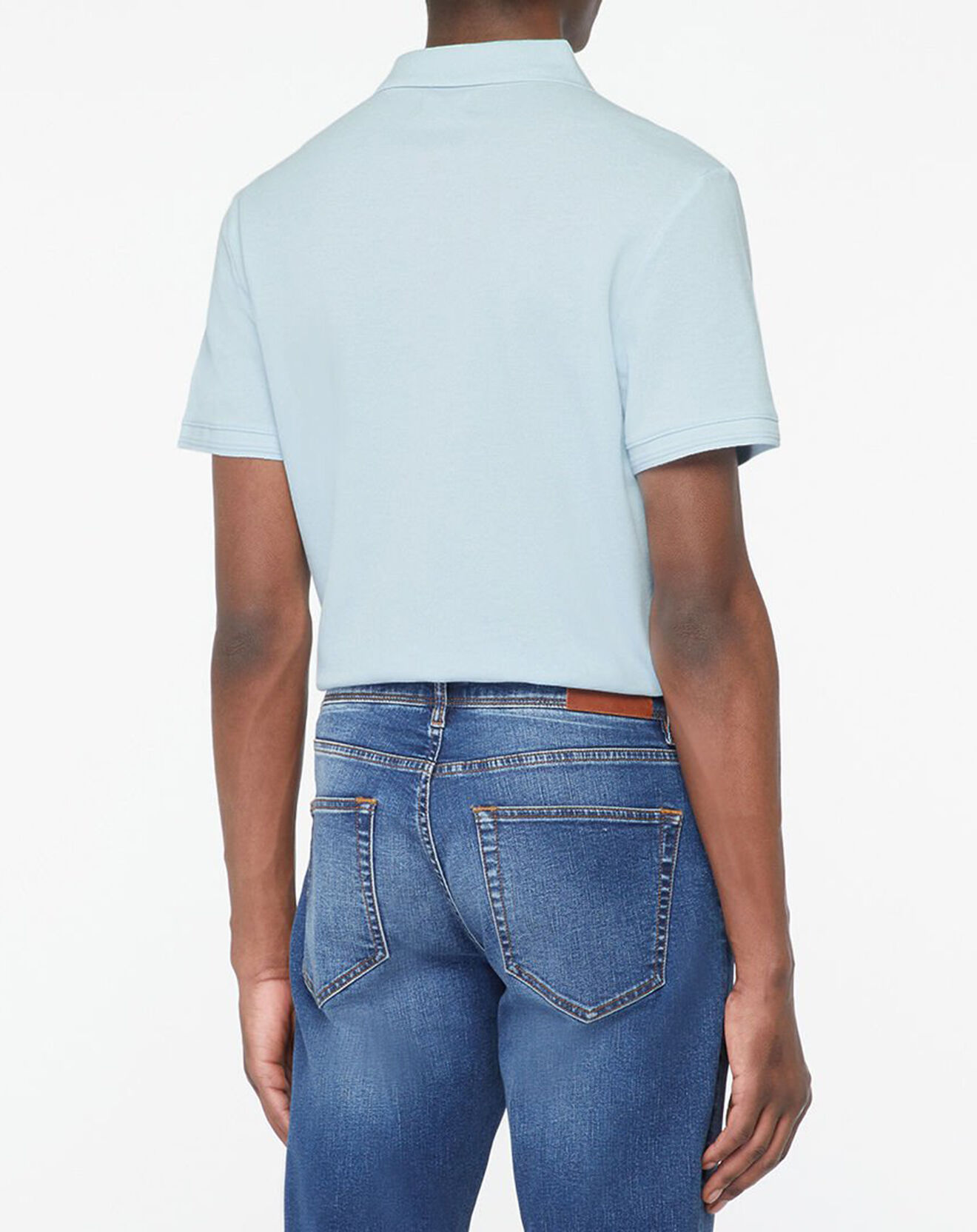 Galeries Lafayette Polo droit en Coton organique Soloc bleu ciel