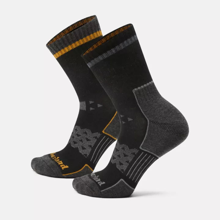 Lot de 2 paires de chaussettes mi-mollet CoolMax semi-rembourrées en noir