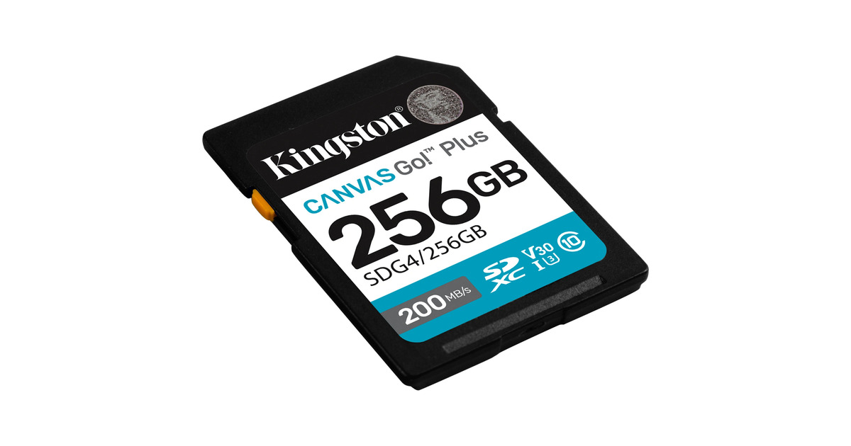 KingstonCanvas Go! Plus SDXC 256 GB geheugenkaart  (Zwart, Class 10, UHS-I U3, V30)