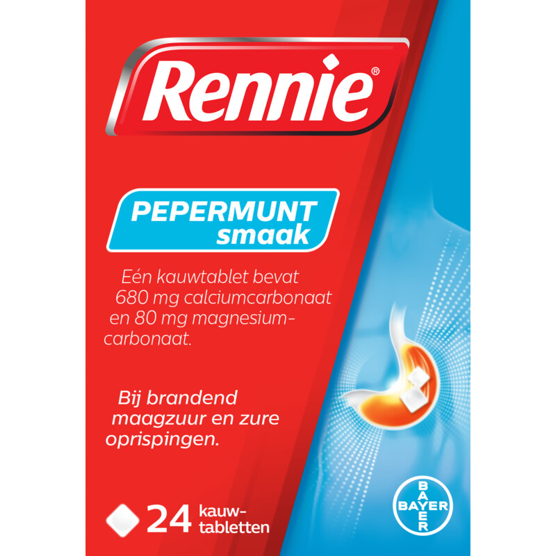 Rennie Pepermunt smaak kauwtabletten