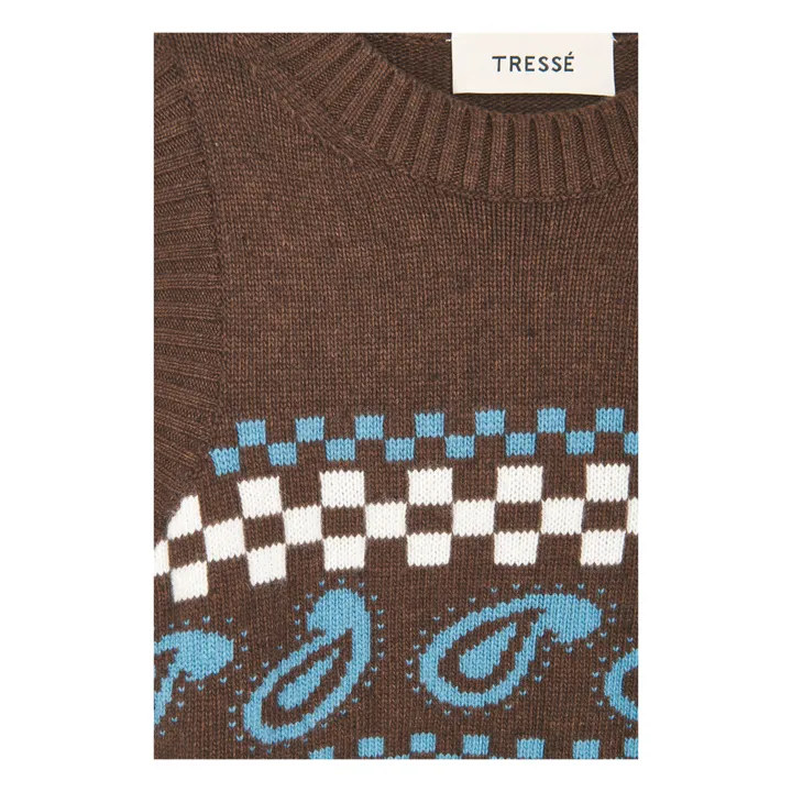 Tressé Pull Sans Manches Mava Laine Mérinos | Marron