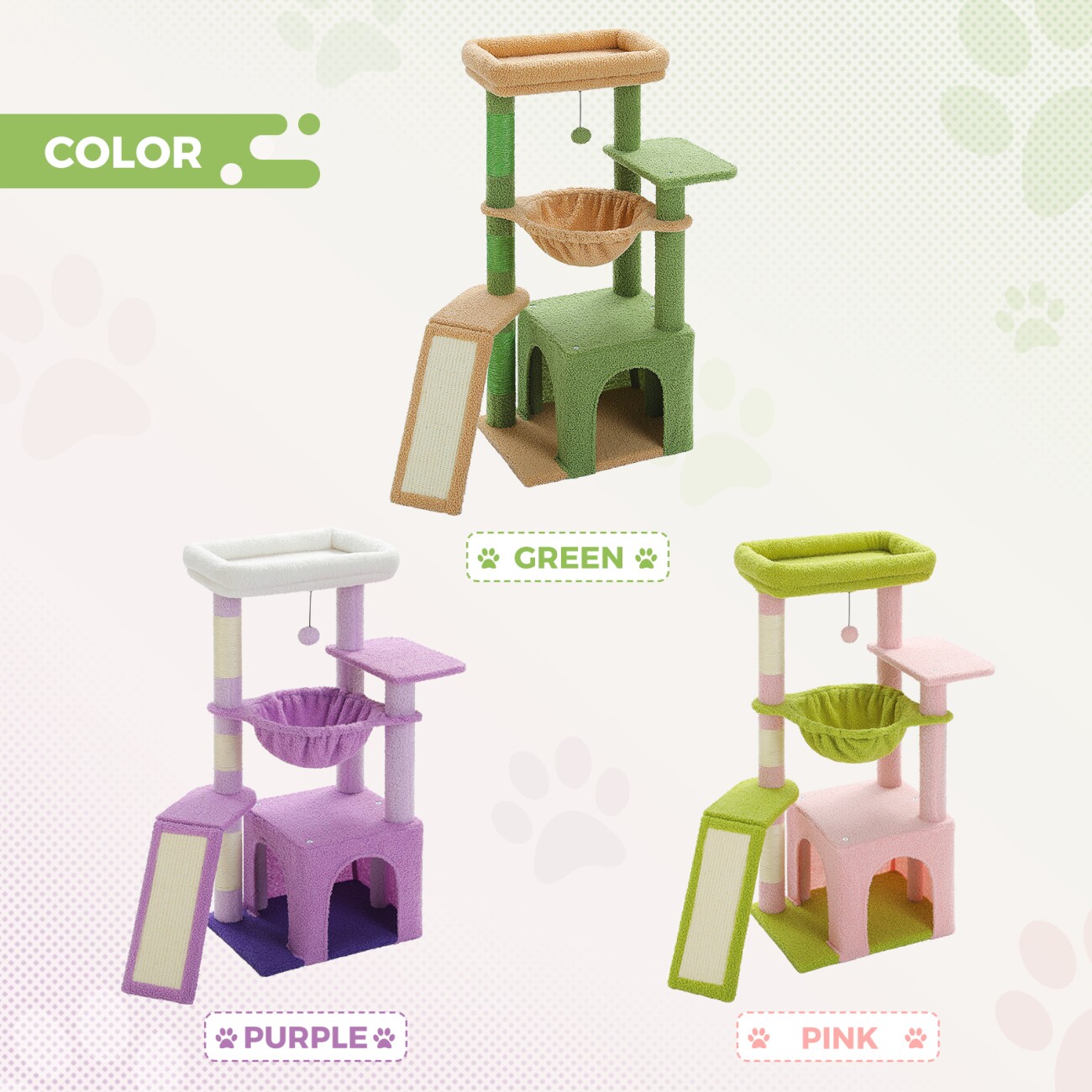 Pawz Road Kleiner Katzenbaum 92cm grün