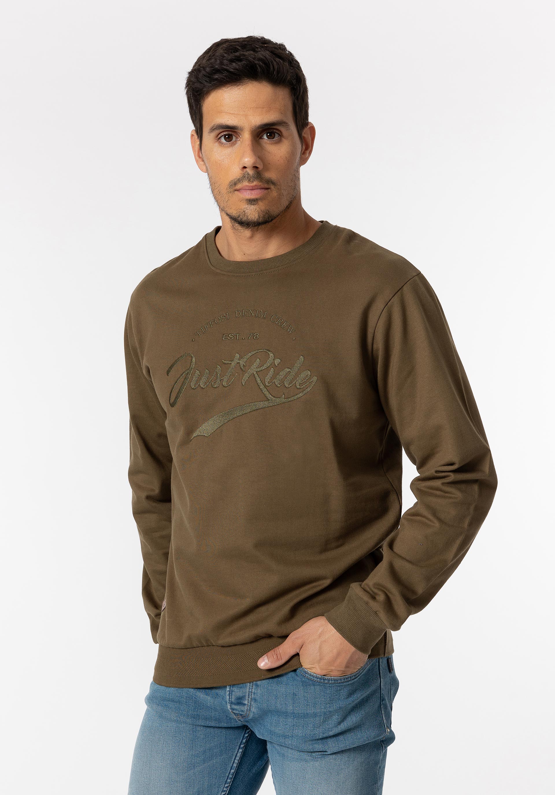 Sweatshirt com Bordado Frontal