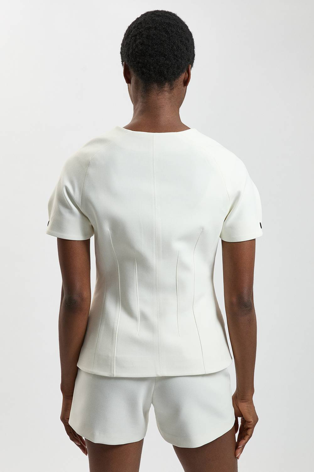 KarenMillen Veste Ajustée À Manches Courtes En Tissu Stretch Compact