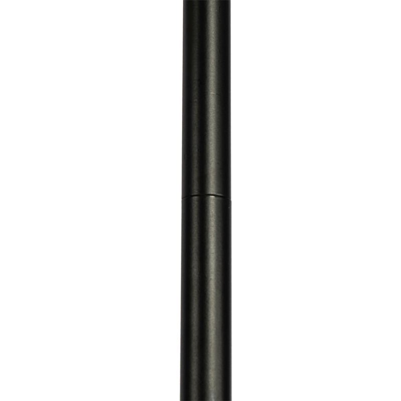 Art Deco vloerlamp zwart 3-lichts met smoke glas - Vidro