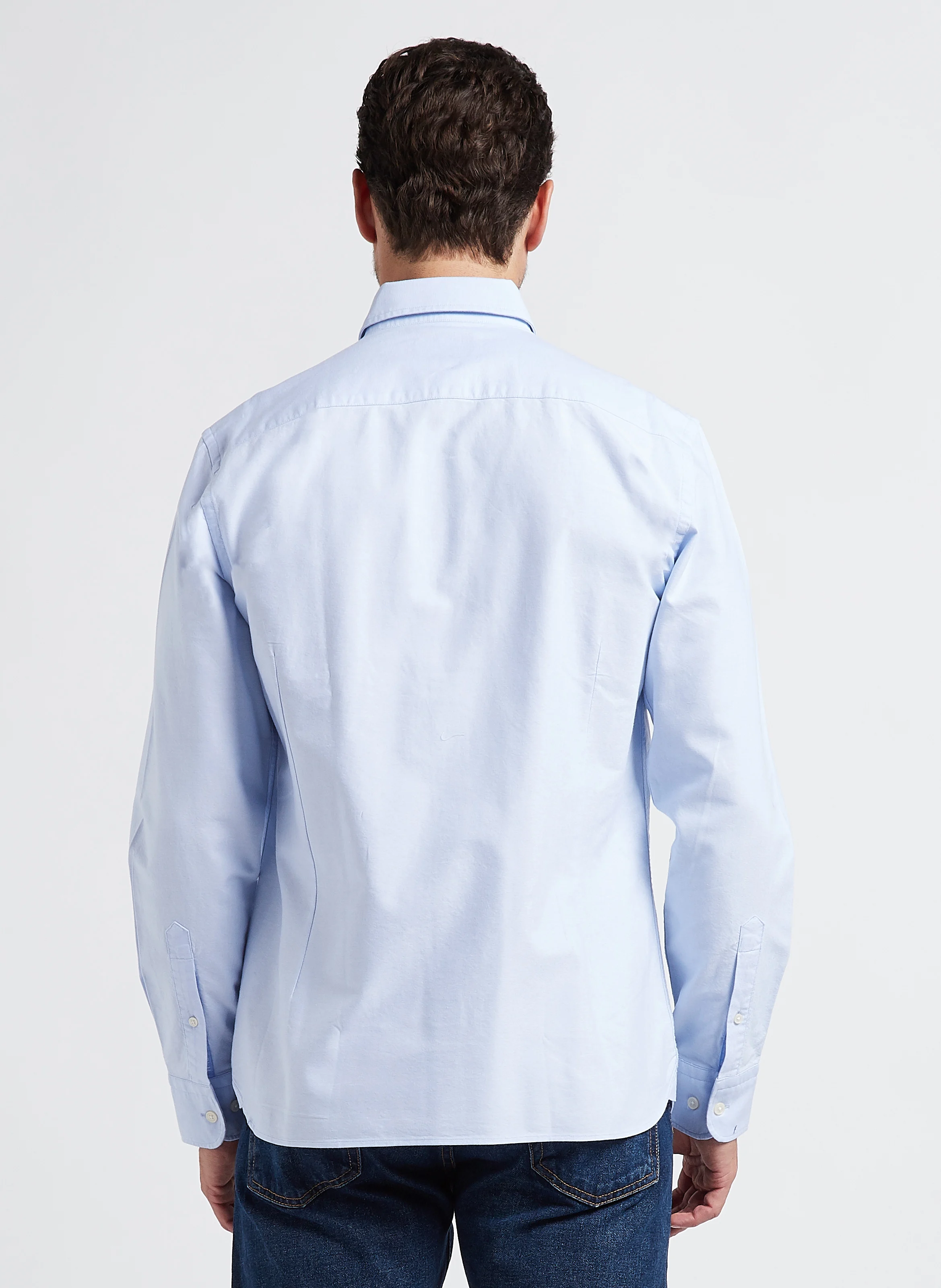 Chemise col classique en coton| Bleu