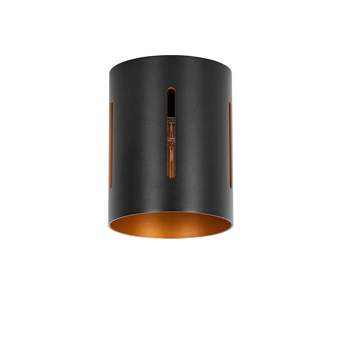 Design plafondlamp zwart met gouden binnenkant - Yana