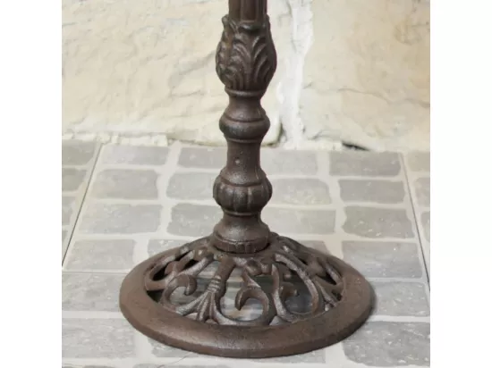 Mangeoire à oiseaux sur pied abreuvoir elfe jardin fonte marron 53cm