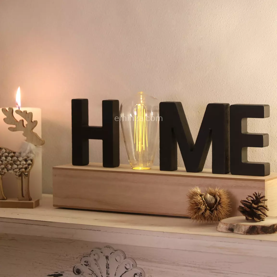 Décoration lettres lumineuses LED Home Noir