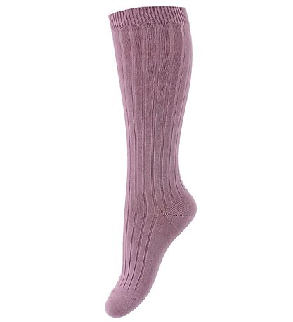 Condor Kn?Strømper - Rib - Lavendel