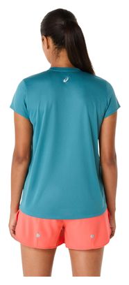 Maillot manches courtes Asics Fujitrail Logo Bleu Femme