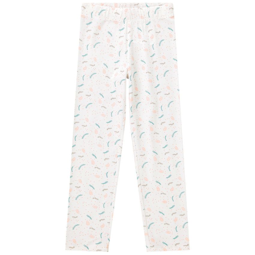 Pyjama 2 pièces en jersey motif licorne pour fille - Ecru