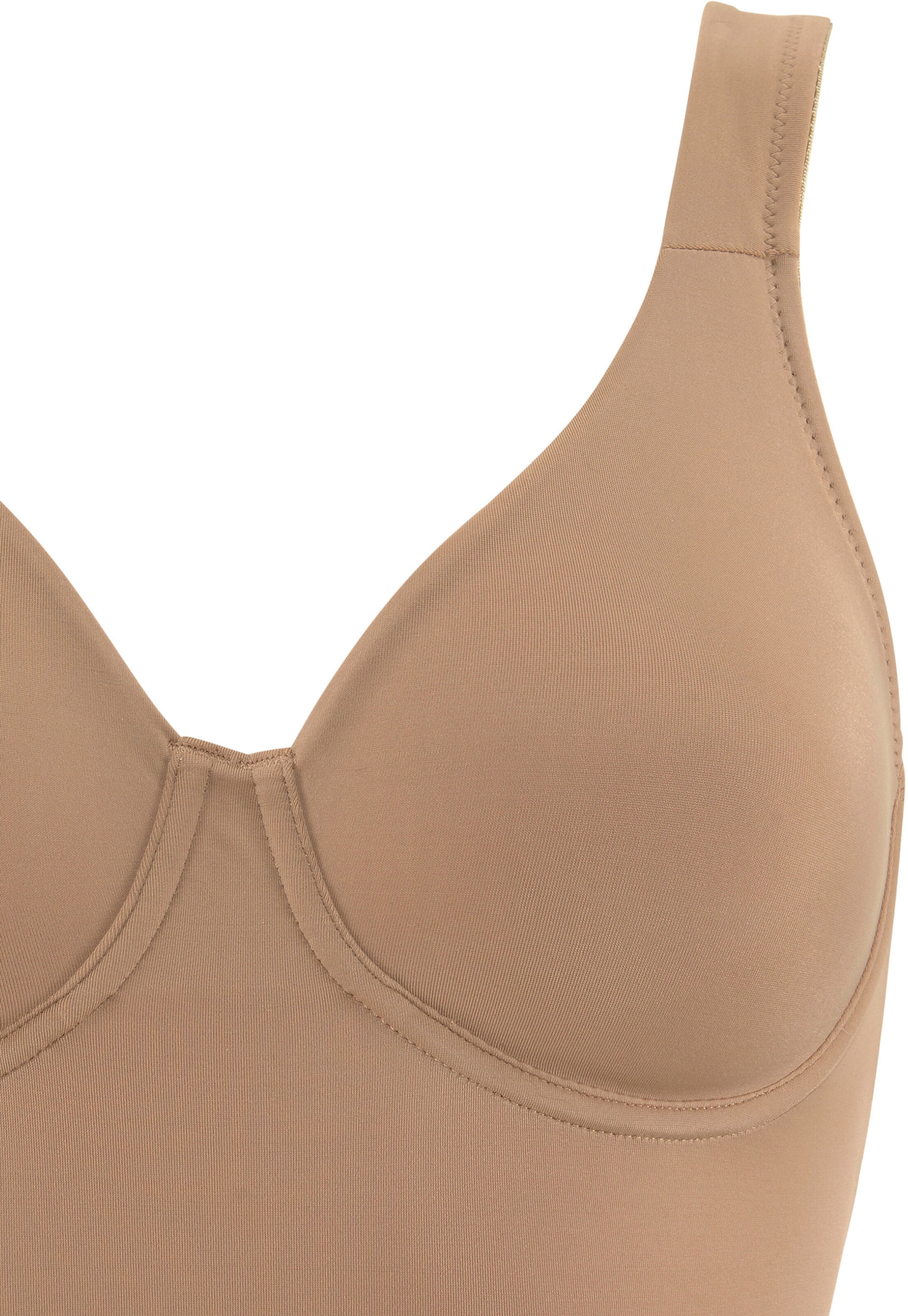Nuance T-Shirt-Body in nougat+weiß
