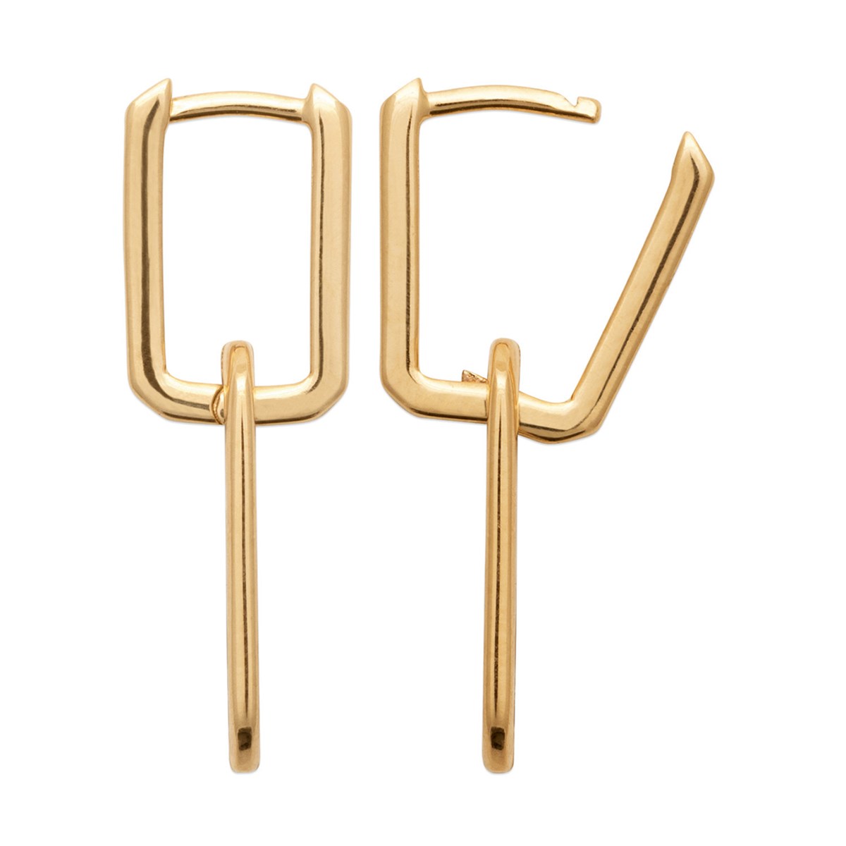 Boucles d'oreilles Brillaxis rectangles entrelacés