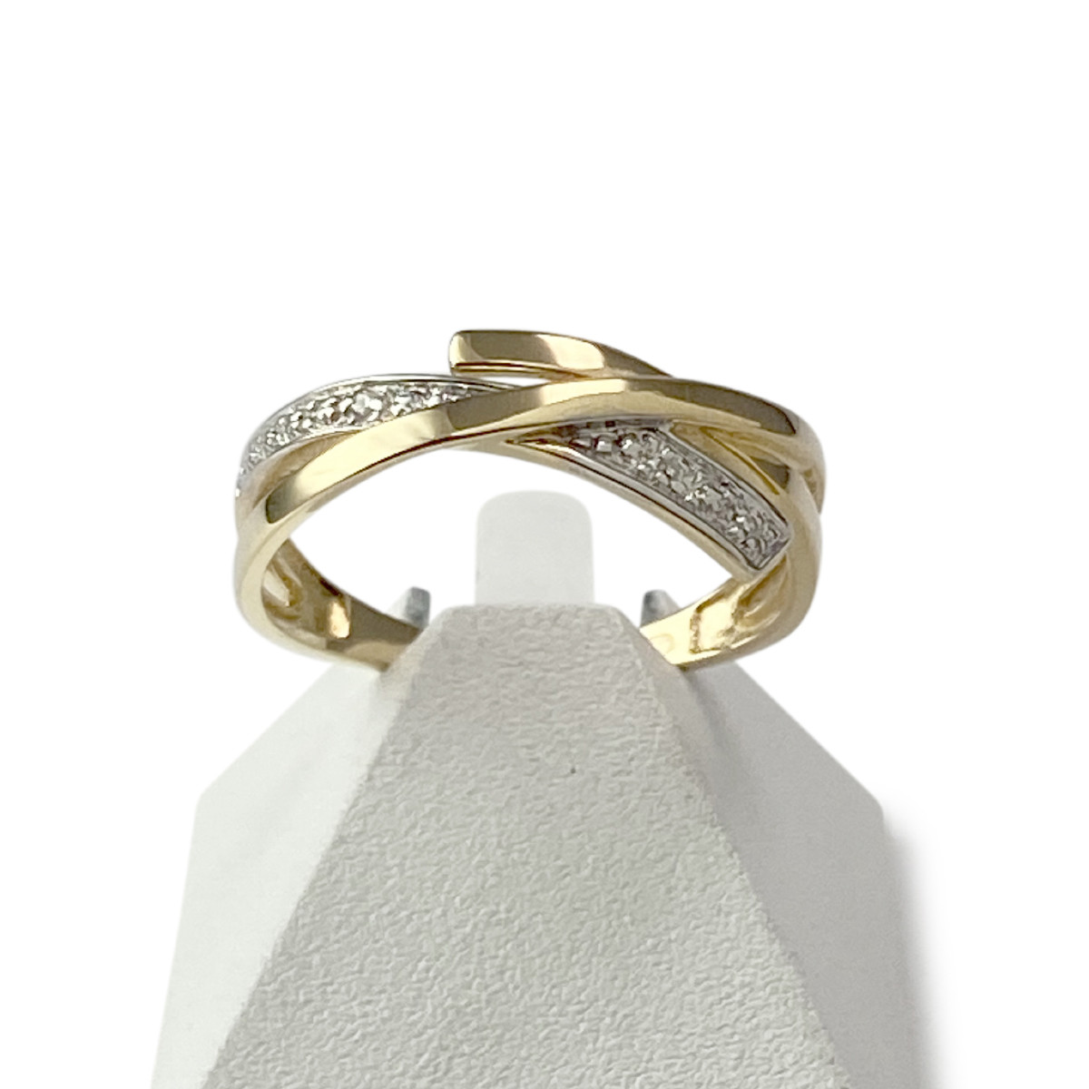 Bague d'occasion or 750 jaune et rhodié diamants