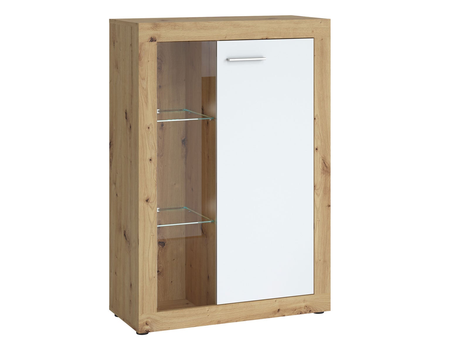 Vitrine Brilon Eiche Artisan-Optik/Weiß 78x114x35 cm