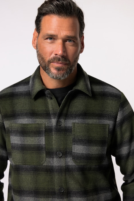 JP AWARE Overshirt, Karoflanell, recycelte Materialien, bis 7 XL