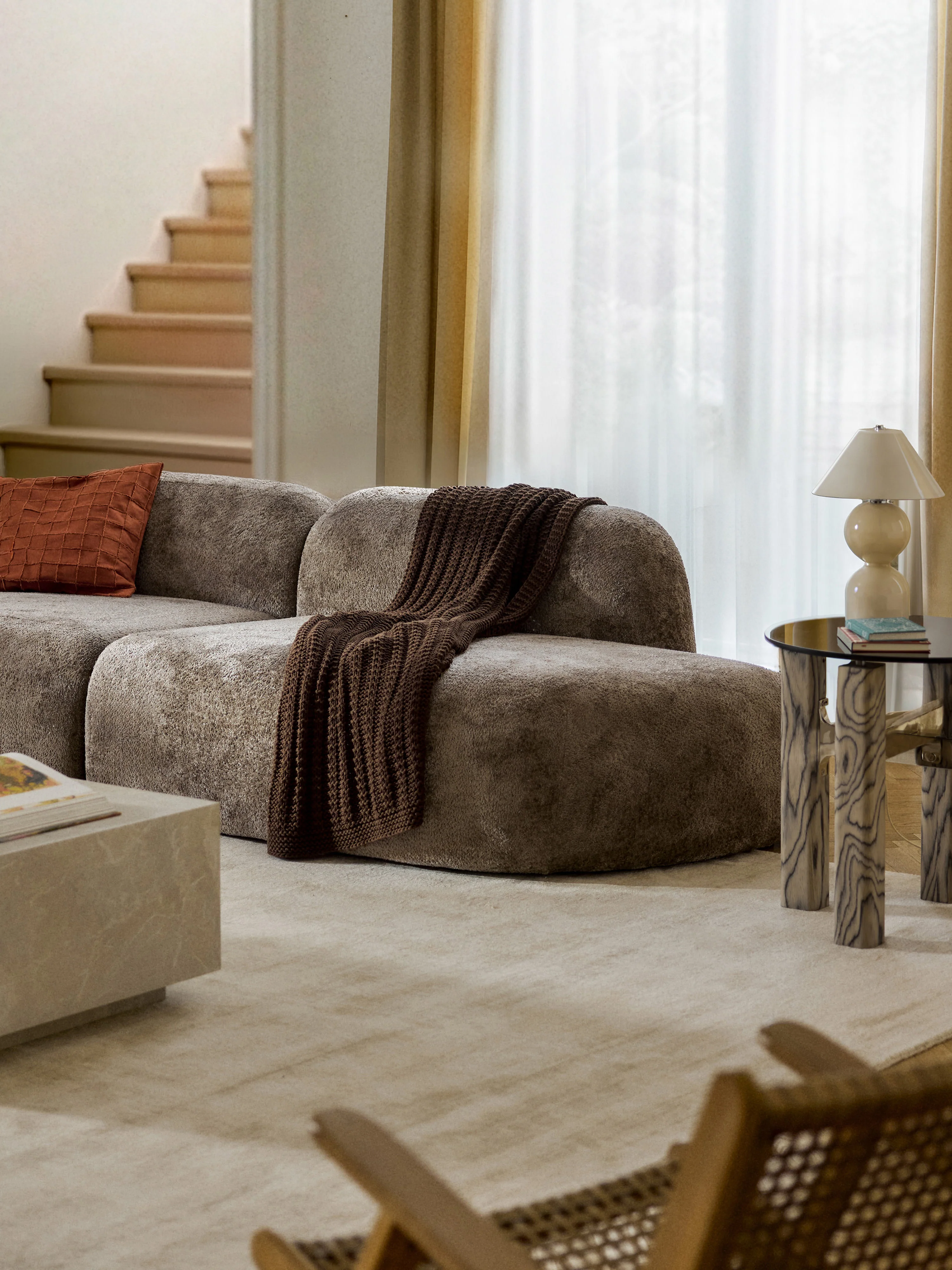 Teddy bouclé chaise-module Wolke