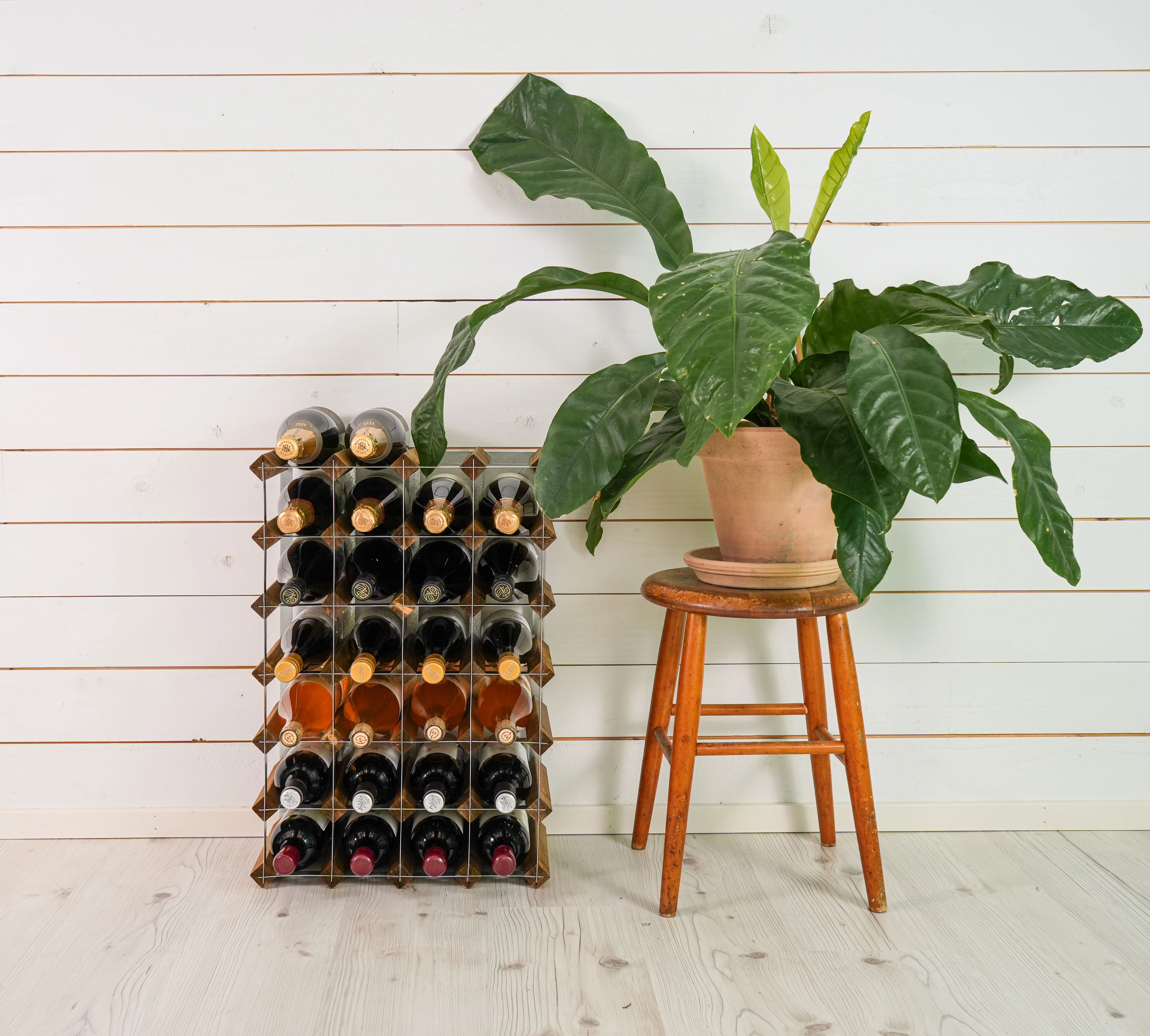 Traditional Wine Rack  Vinreol, 30 flasker - lys eg