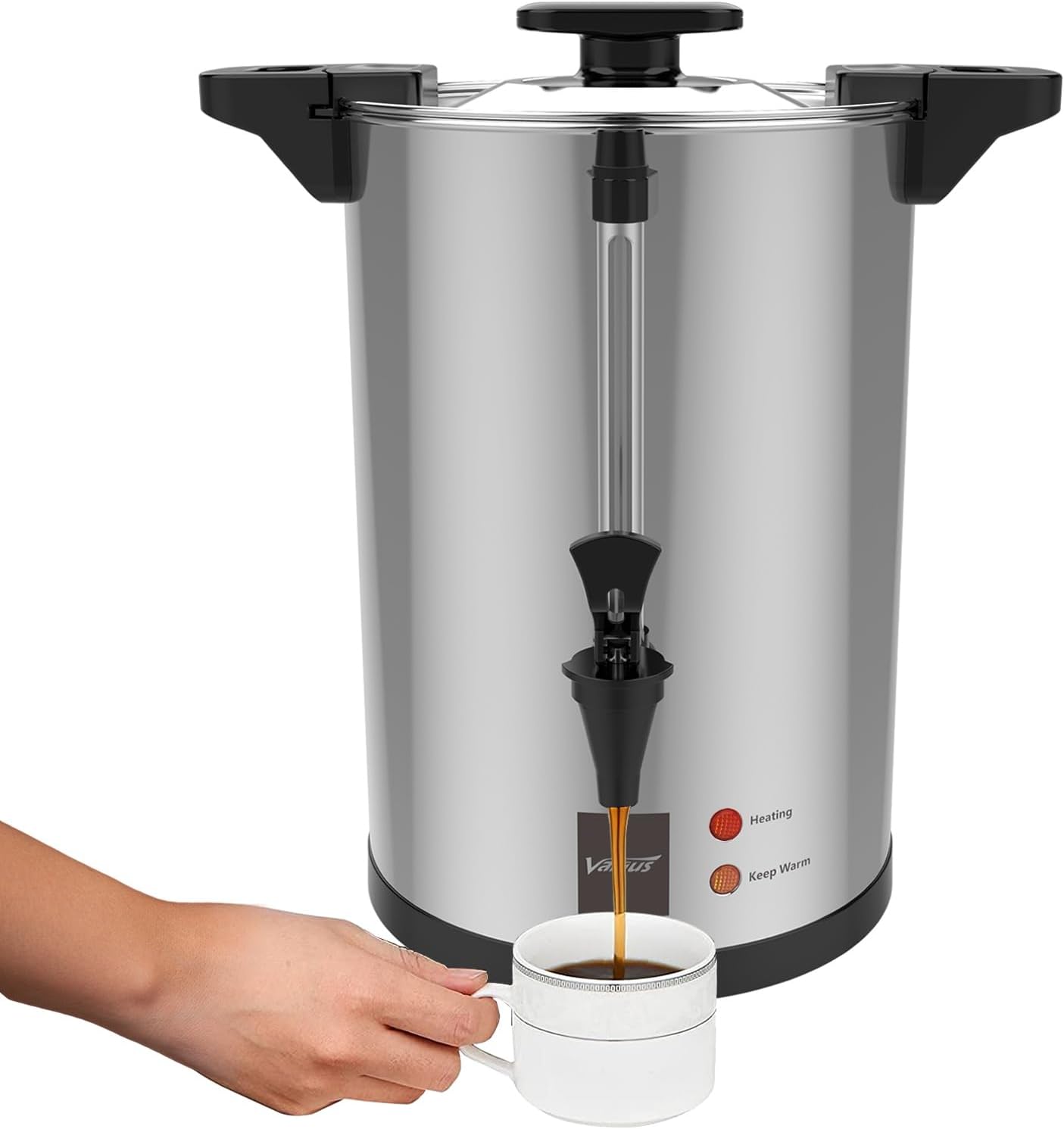 Valgus Commercial Edelstahl Kaffee Urne 20L große Kapazität Kaffeemaschine Heißwasser Urne mit Perkolator automatische Temperaturregelung für große Veranstaltungen, Partys, Hochzeiten