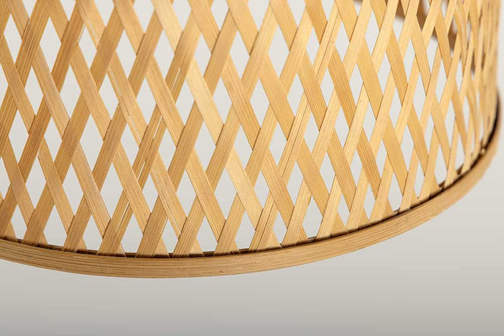 Handgefertigte Hängeleuchte ORGANIC LIVING 25cm natur Bambus Korb-Lampe Boho-Style