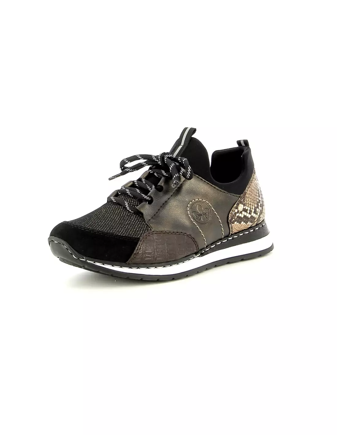 RIEKER N3083 25 - Baskets Schwarzcroco