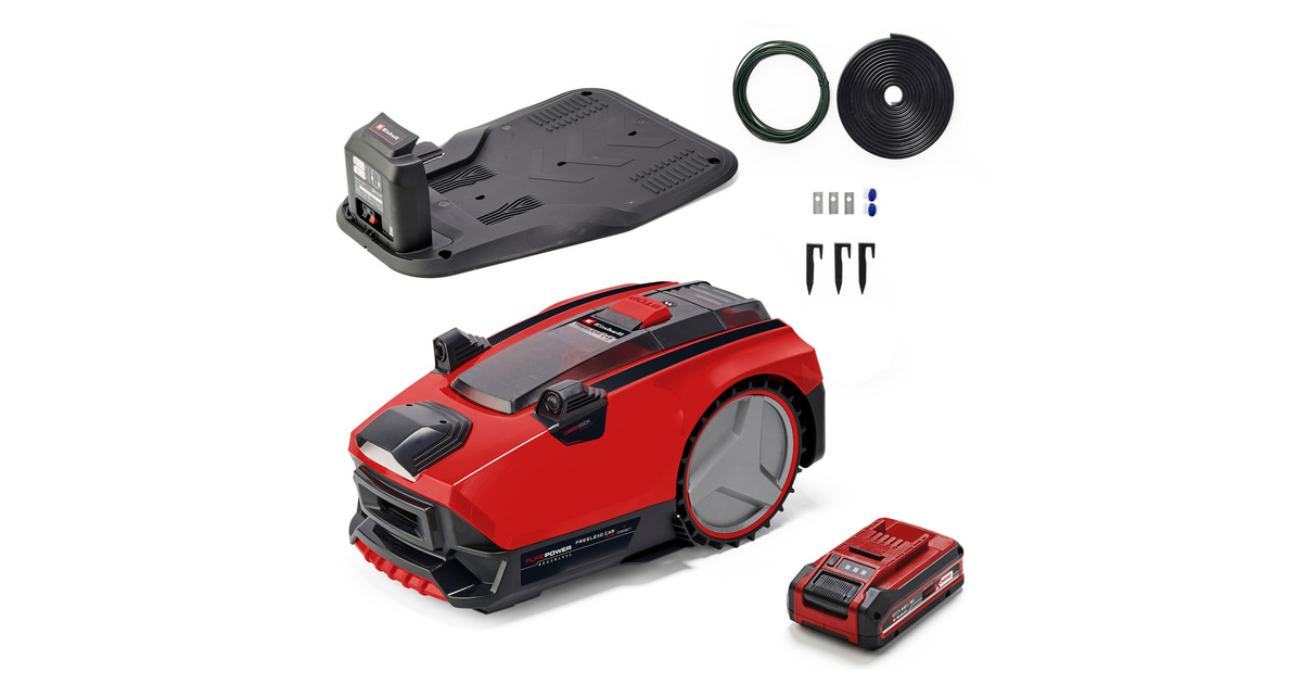 EINHELLFREELEXO CAM PLUS 600 robotmaaier  (Rood/zwart, 4.0 Ah Power X-Change PLUS accu en lader inbegrepen)