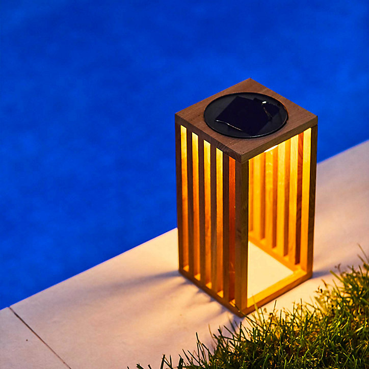Lanterne solaire LED intégrée 3W Chennai Lumisky beige naturel mat l.15 x H. 30 cm 15 cm