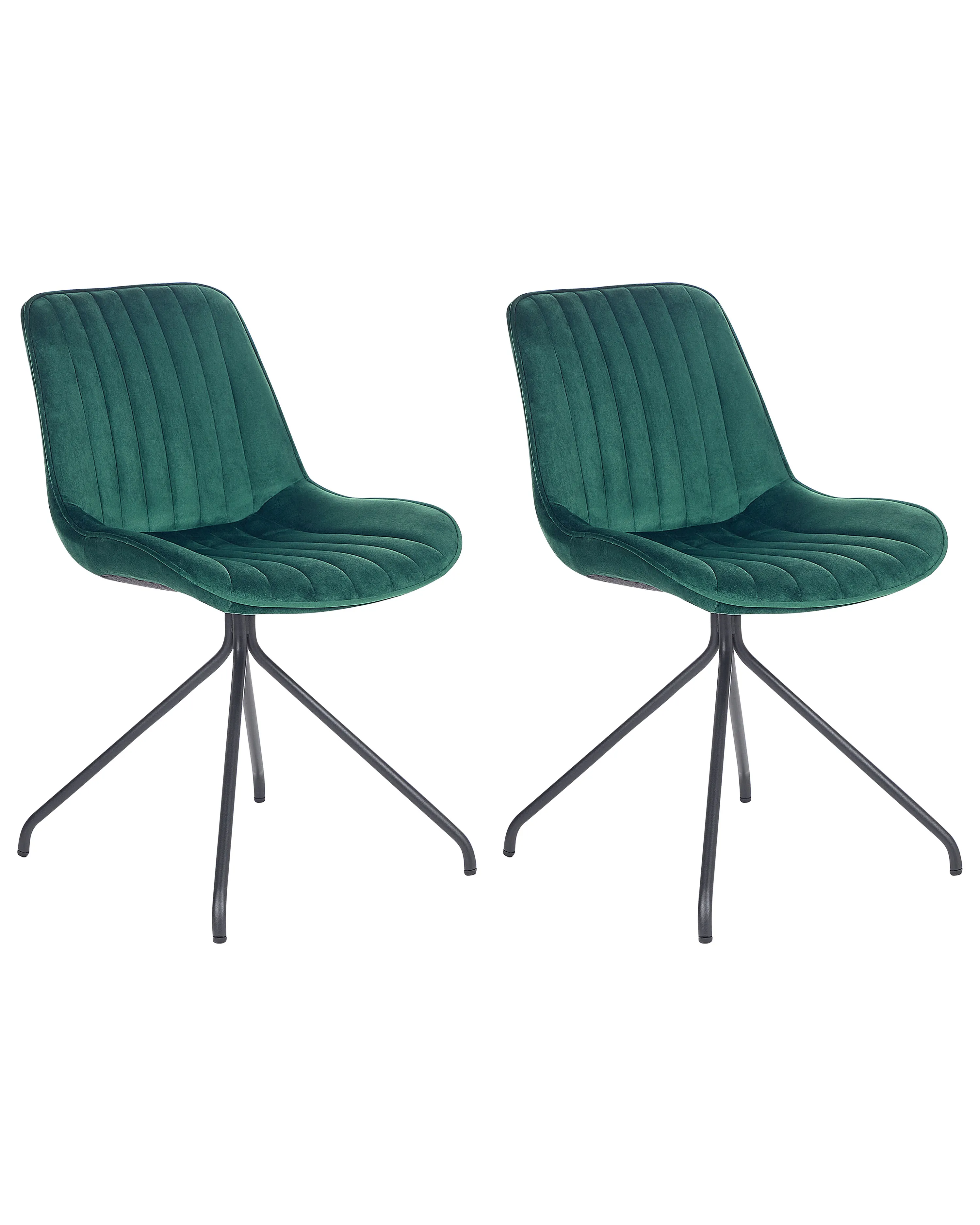 Set van 2 eetkamerstoelen NAVASOTA Fluweel Smaragdgroen
