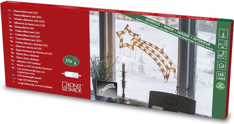 Konstsmide Raamdecoratie Ster 35 Led 2200k Ip20 Warm Wit