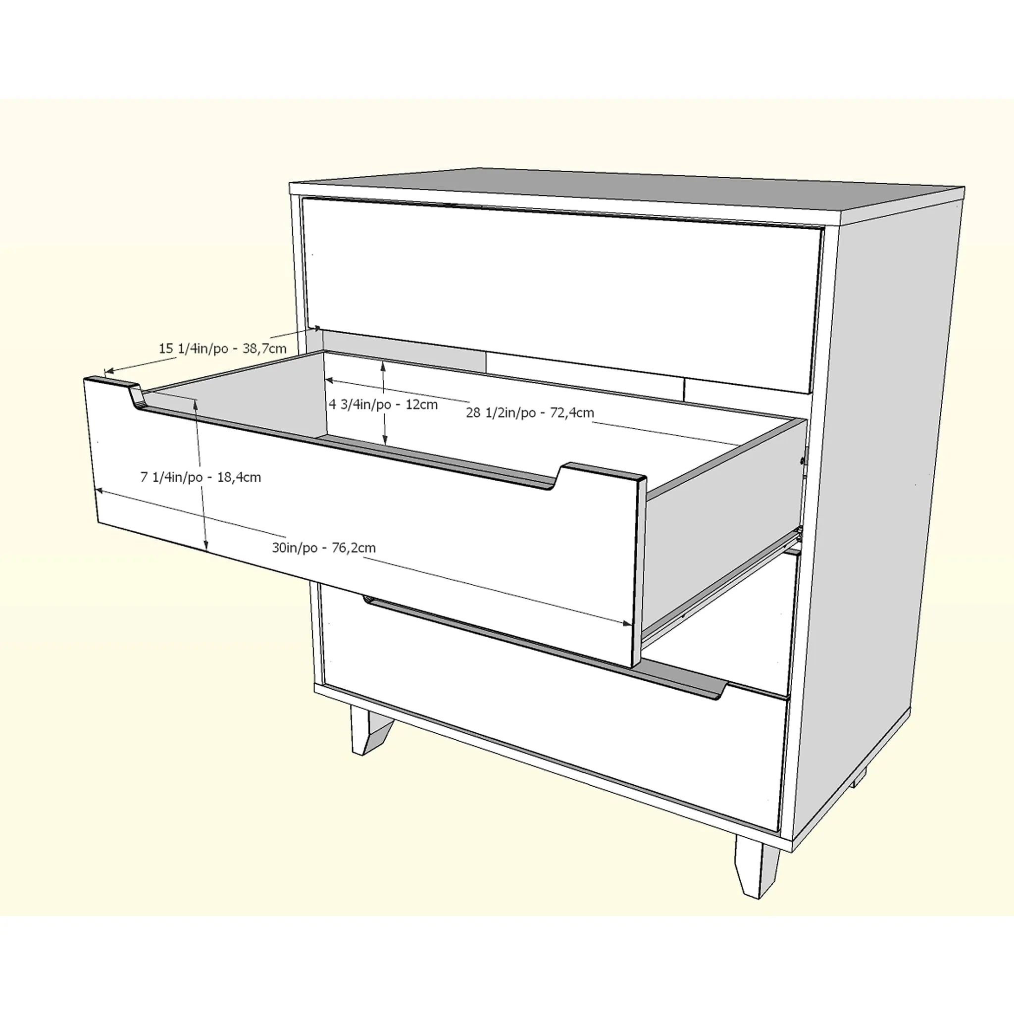 Nexera Bureau 4 Tiroirs Alibi - Noyer et Gris Charbon