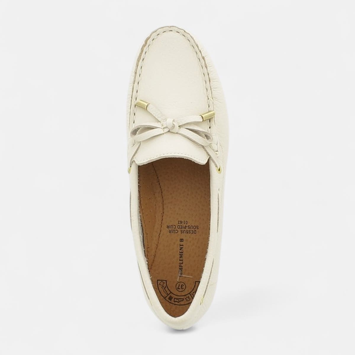 Mocassins Femme en cuir ecru