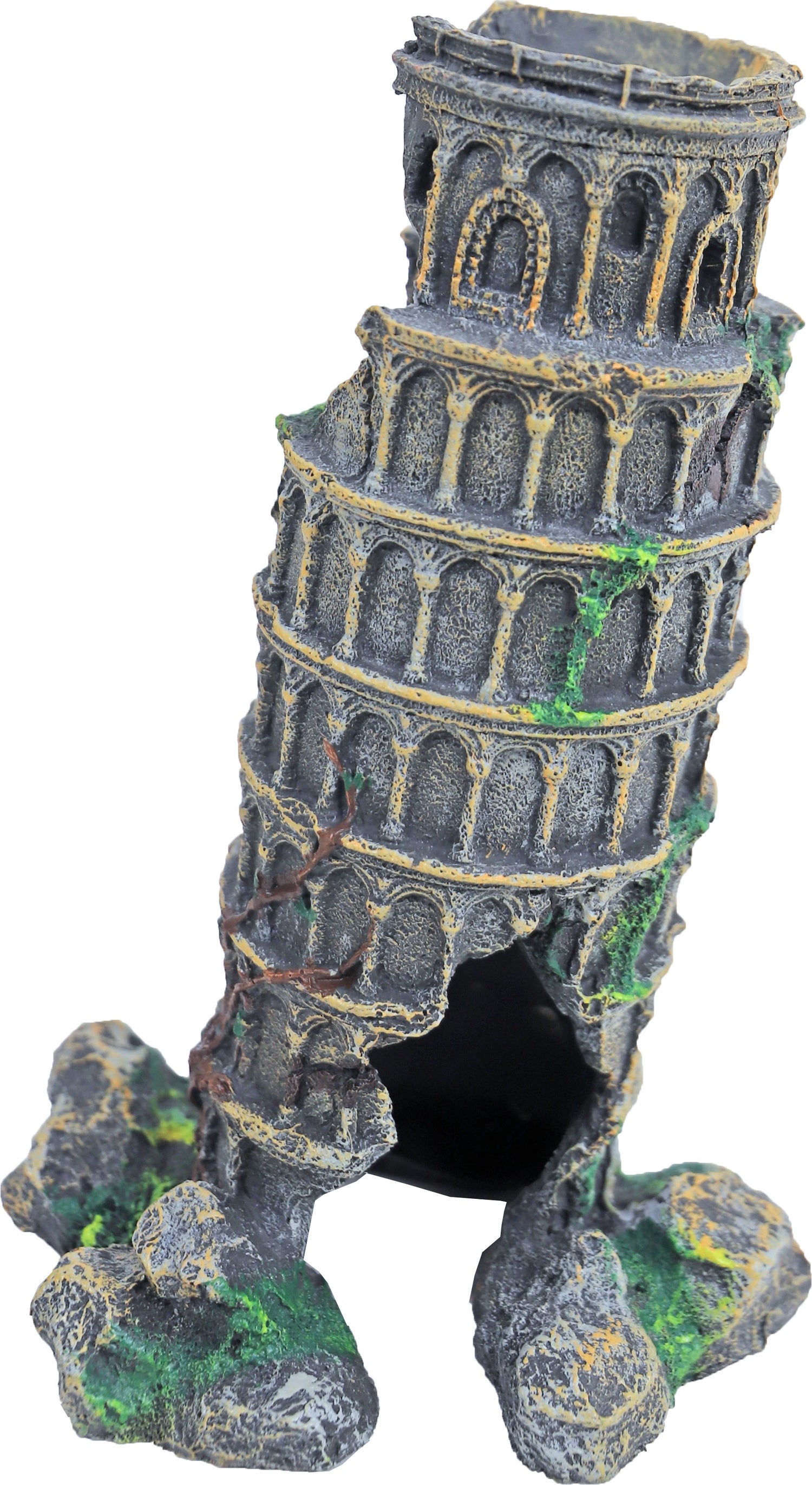 Boon Aqua deco aquarium decoratie toren van Pisa grijs 19 x 15 x 27 cm