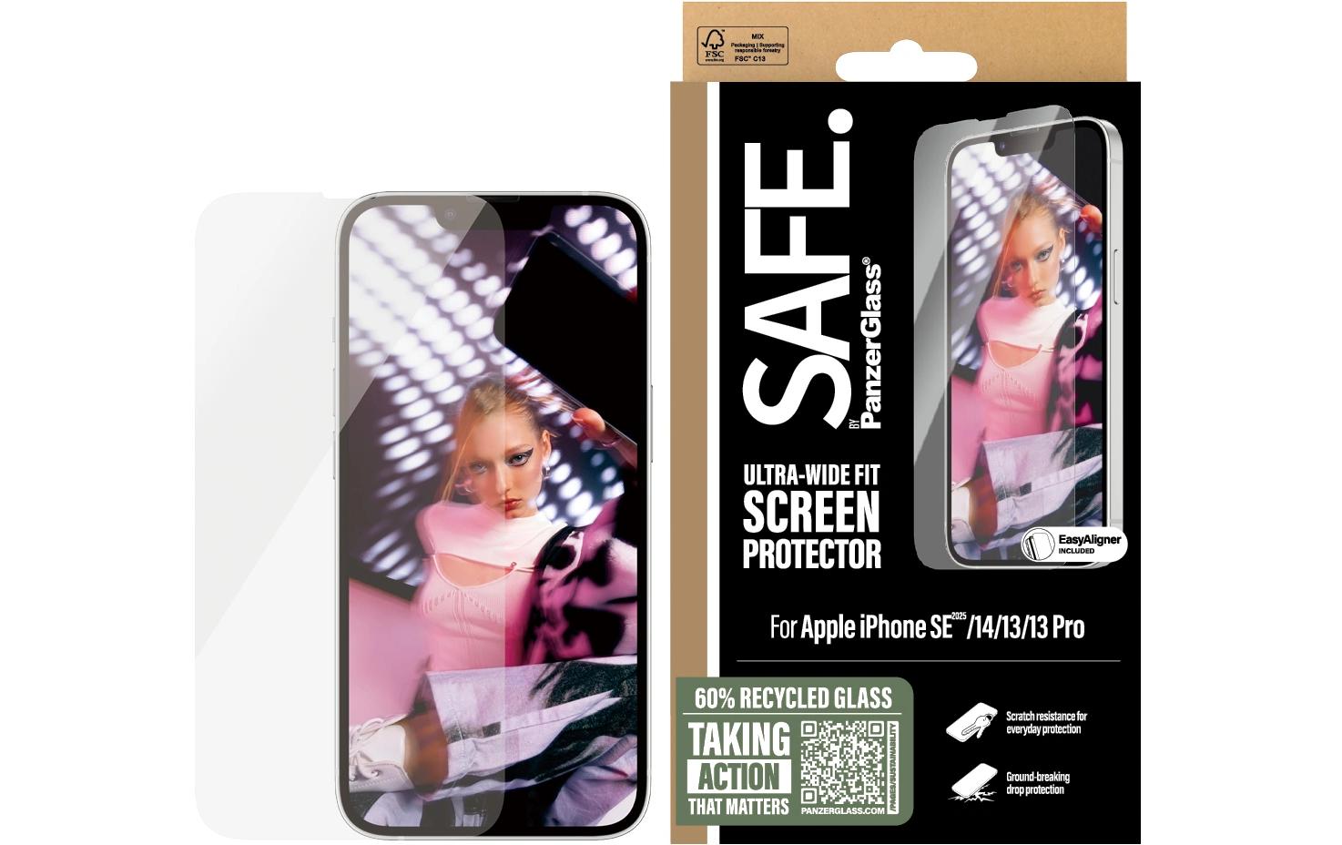 Displayschutz Ultra Wide Fit iPhone 16e/13/13Pro/14Display-Schutzfolie für das Apple iPhone 16e/13/13Pro/14