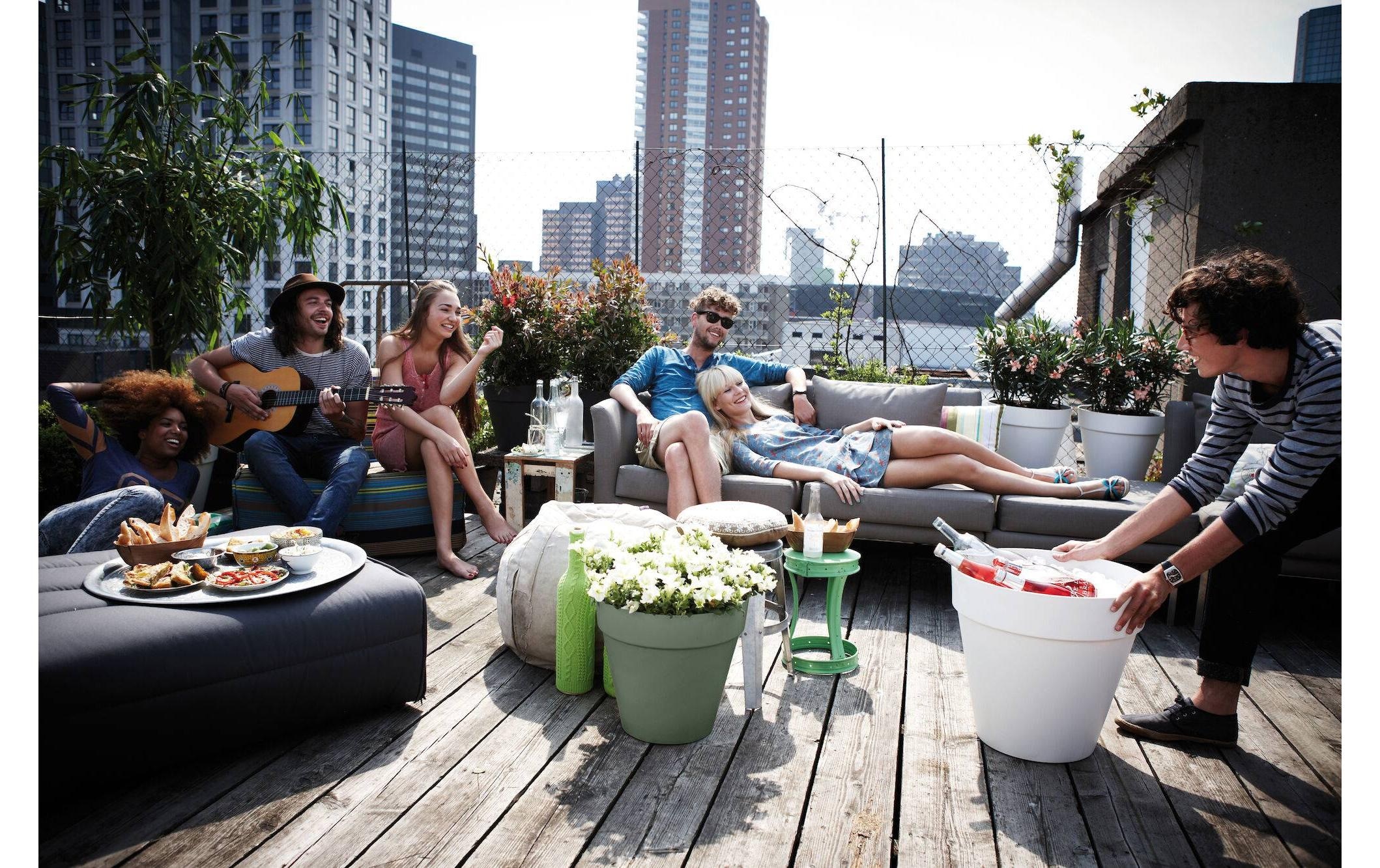 Elho Blumentopf »Loft Urban Rund Rollen 40 cm«