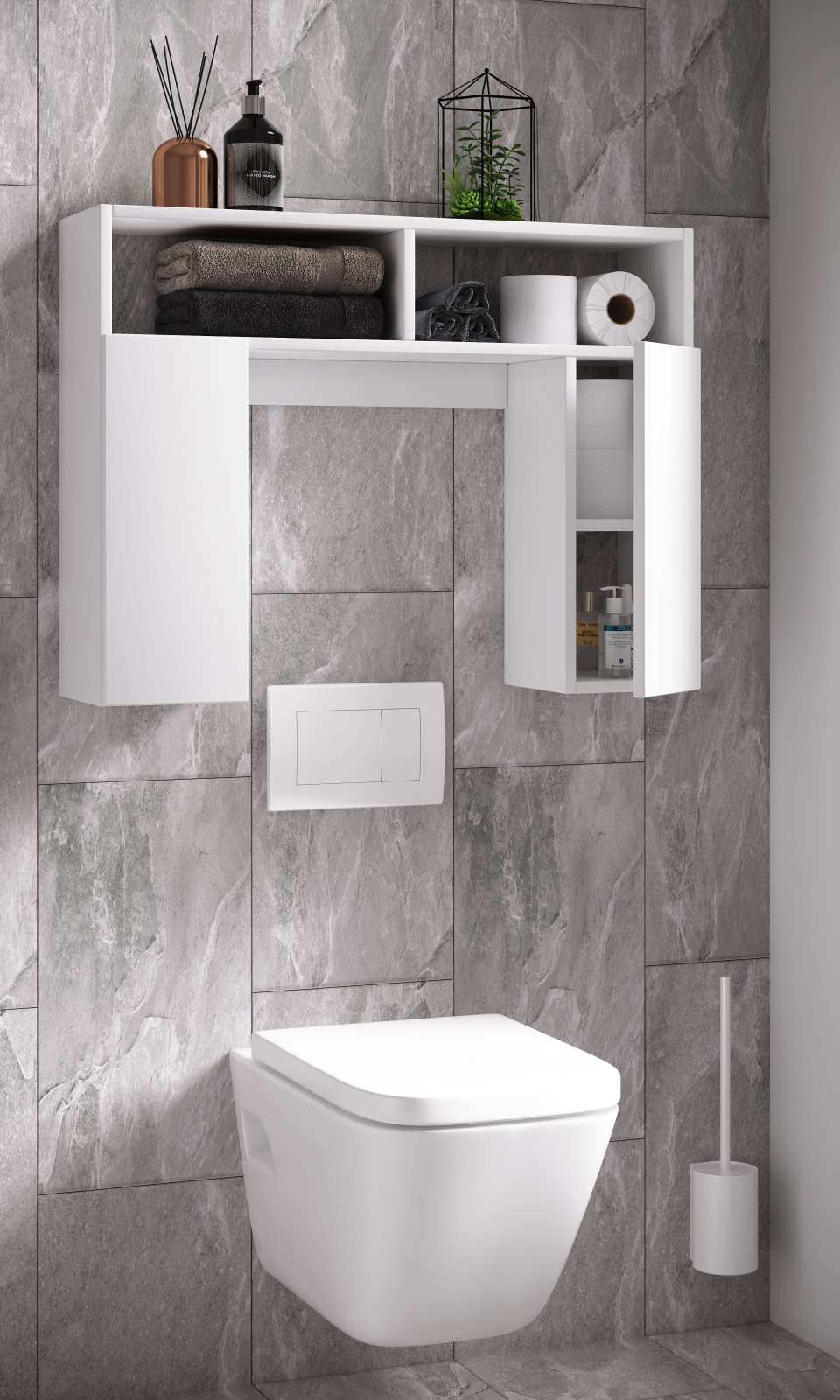 WC-Hängeschrank TINOLI - weiß - 76 cm
