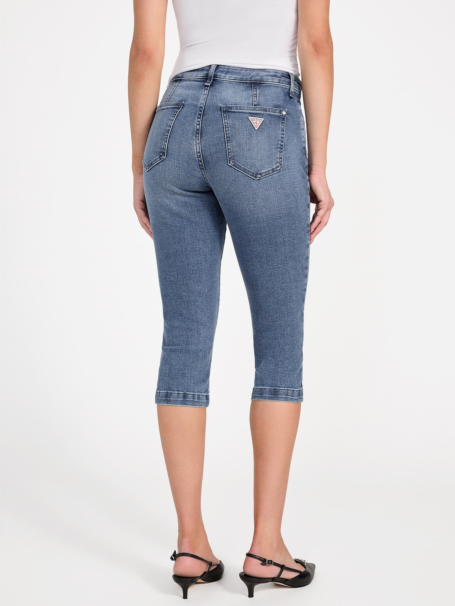 Calça Capri Cade em Jeans