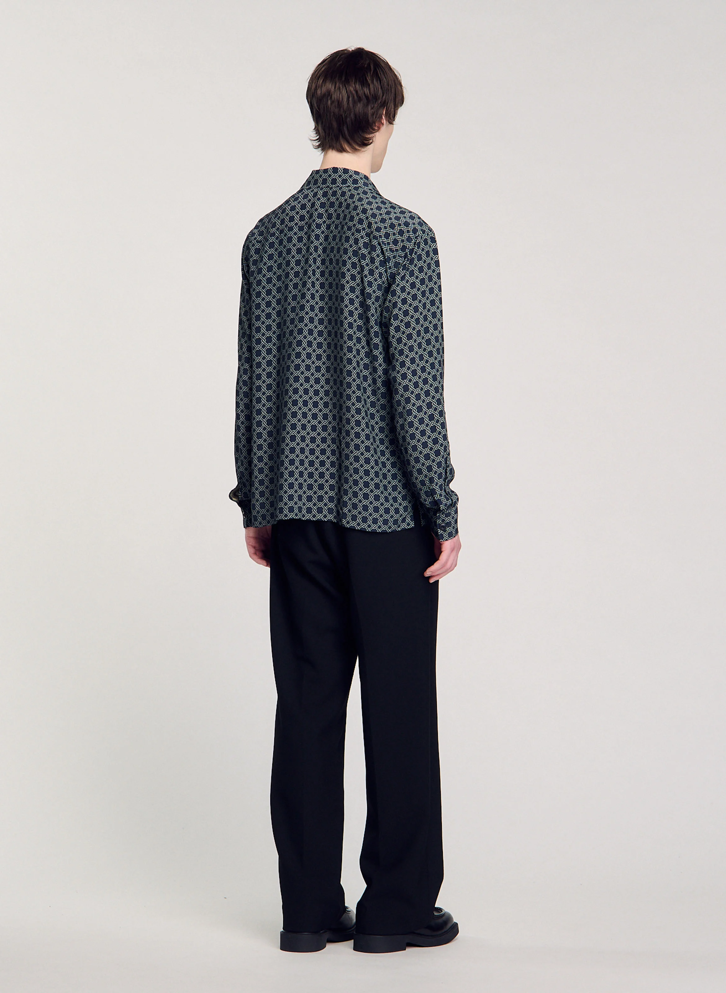 Chemise ample imprimée | Bleu