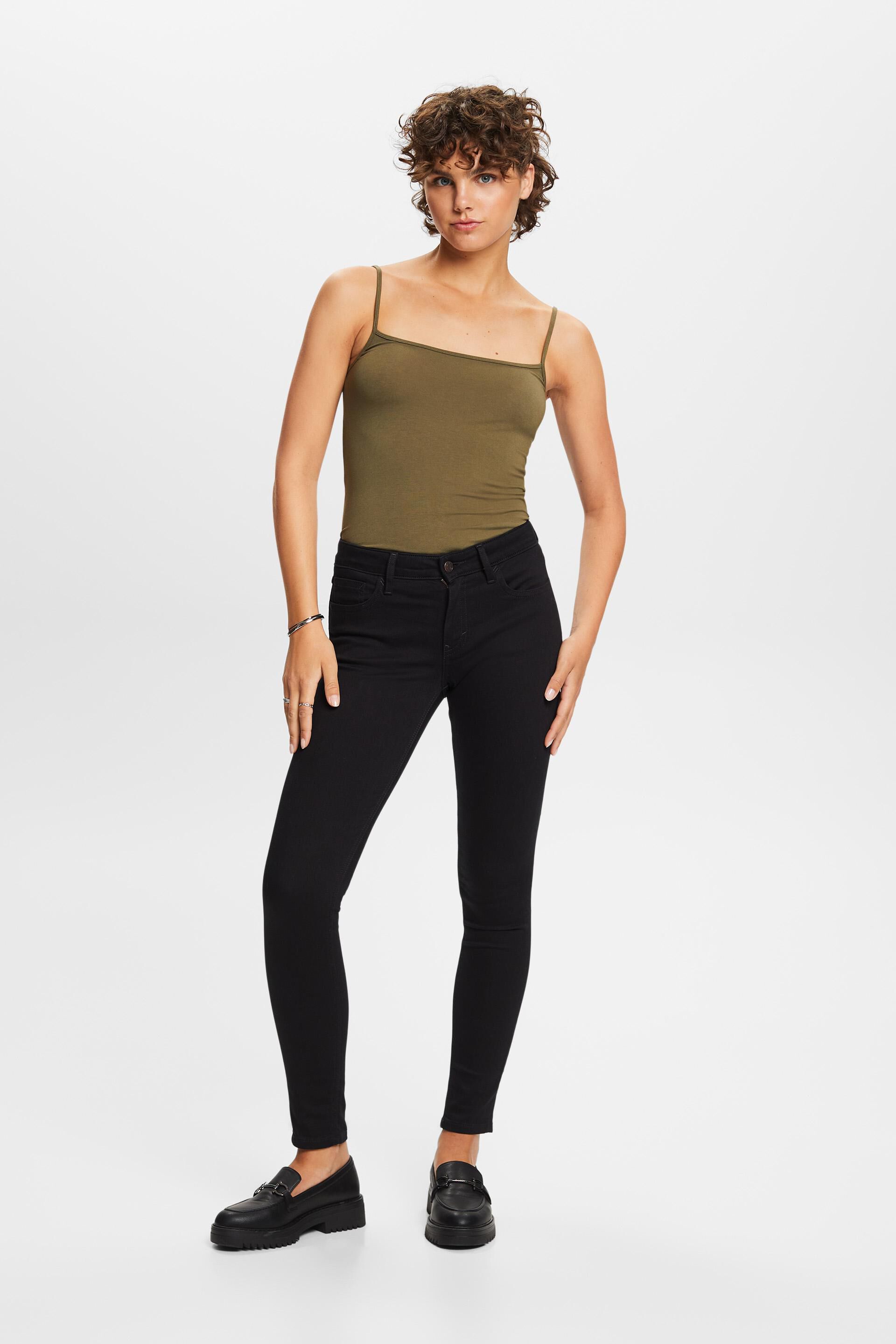 En matière recyclée : jean stretch de coupe Skinny Fit taille mi-haute