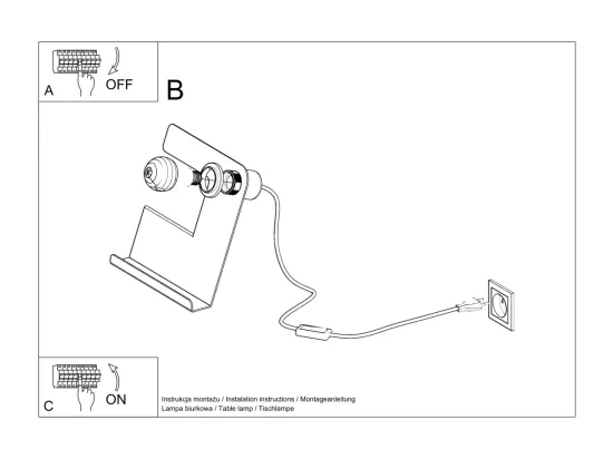 Sollux INCLINE Lampe à poser Noir E27