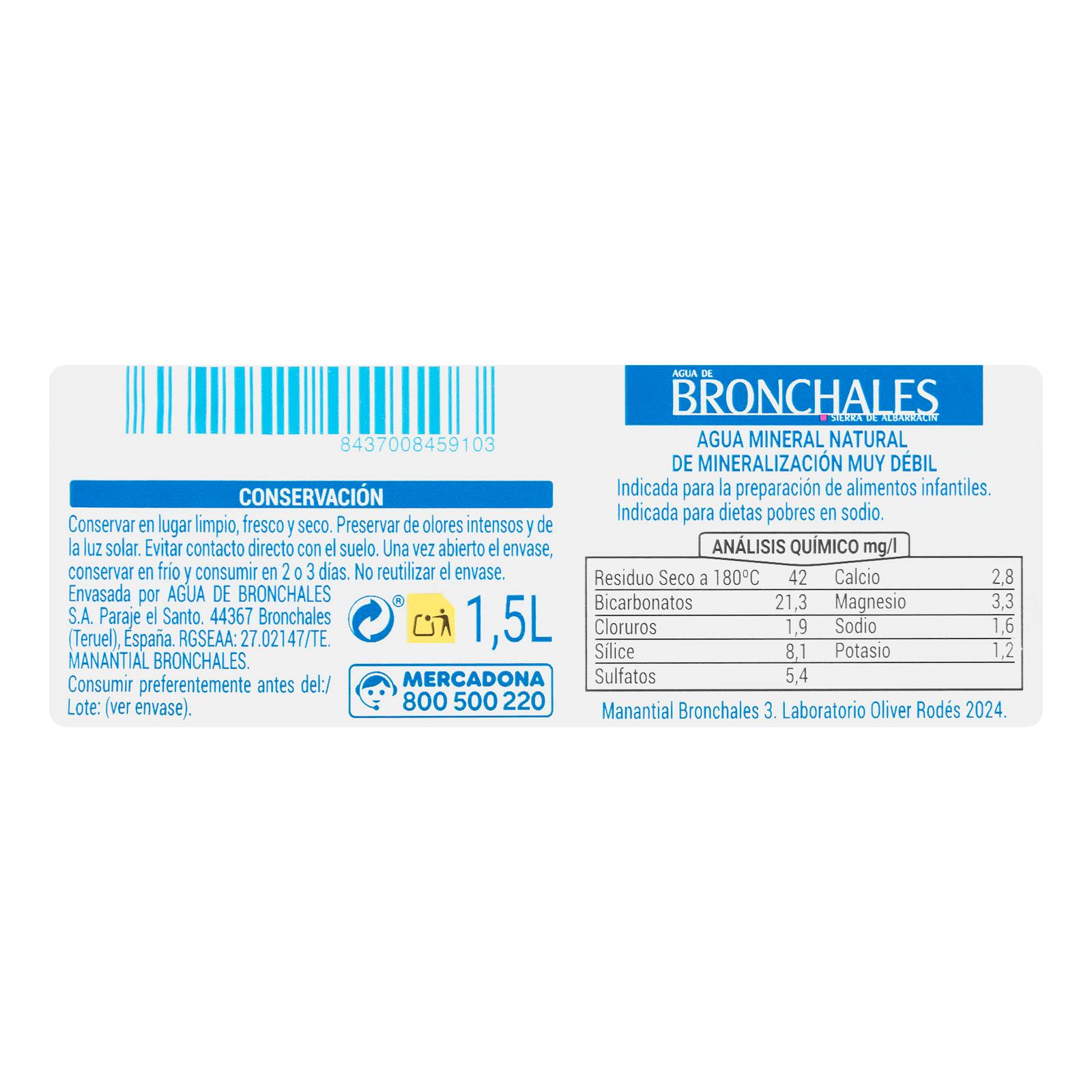 Eau minérale Bronchales Grande