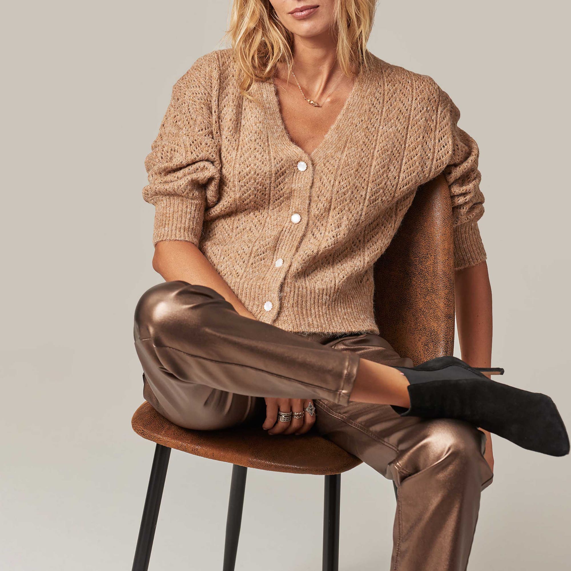 Pull Femme camel
