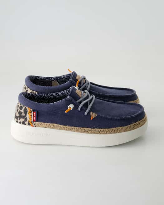 Fusion Lily linen navy Slipper in Blau