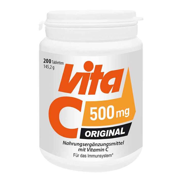 Vita C 500 mg laktosefrei glutenfrei vegan Tabletten , 200 St