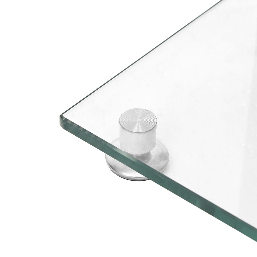 vidaXL Speakerstandaards, 2 stuks, zilver, gehard glas, 1 paal