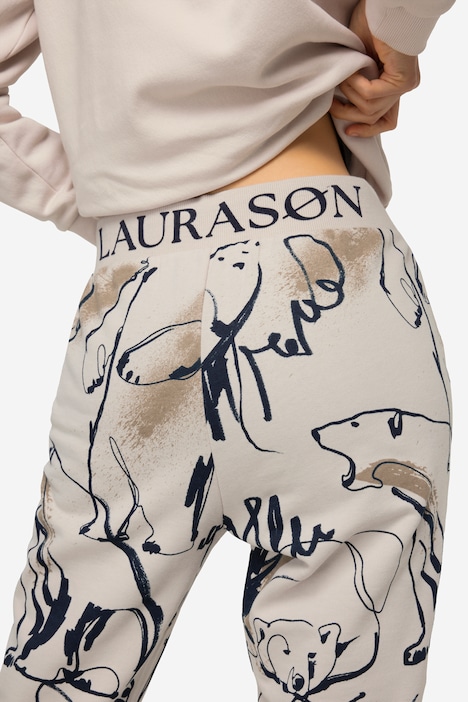 Joggpants, Sweat Hose, Eisbären, Elastikbund, seitliche Taschen