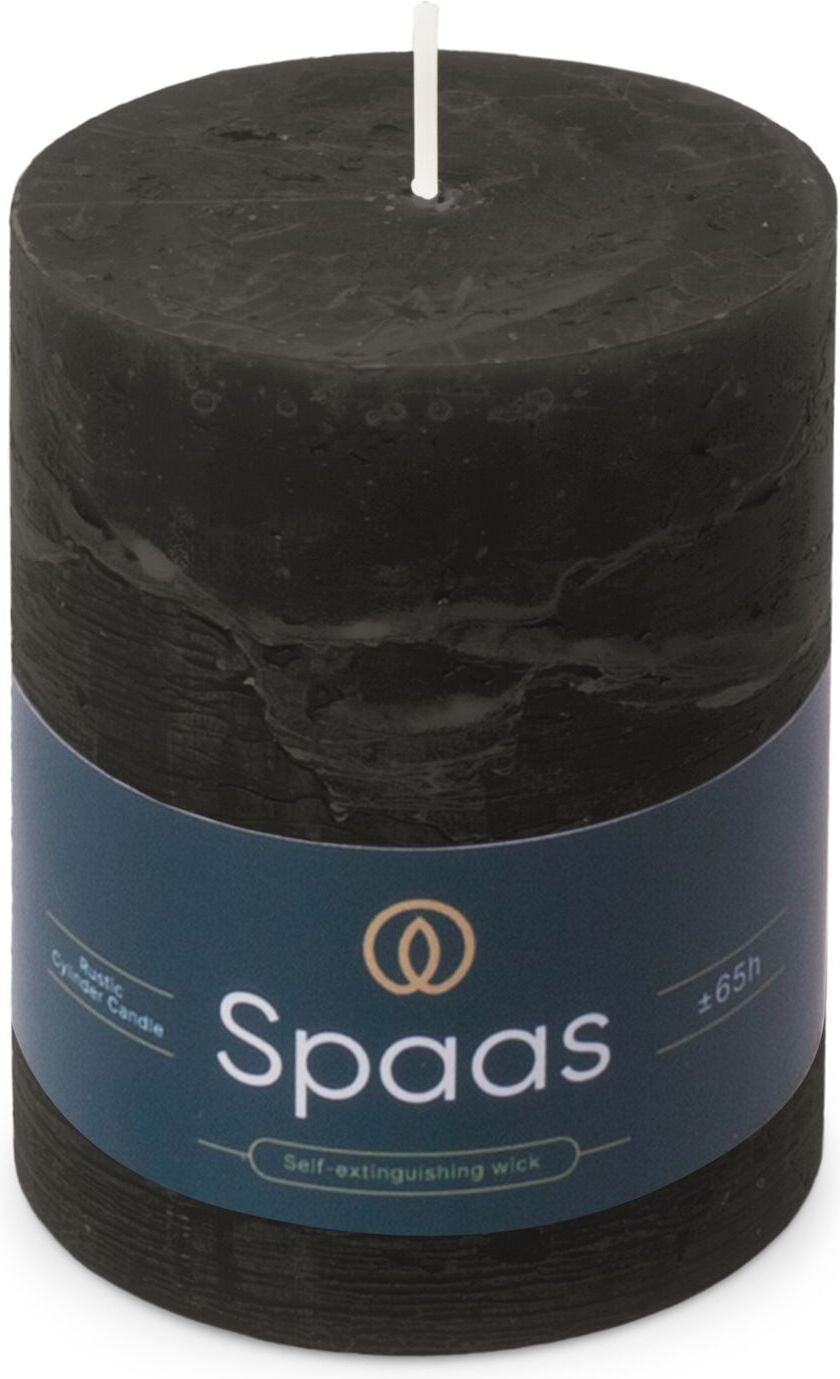 Spaas stompkaars Essential collection zwart 65 uur D 8 H 11 cm