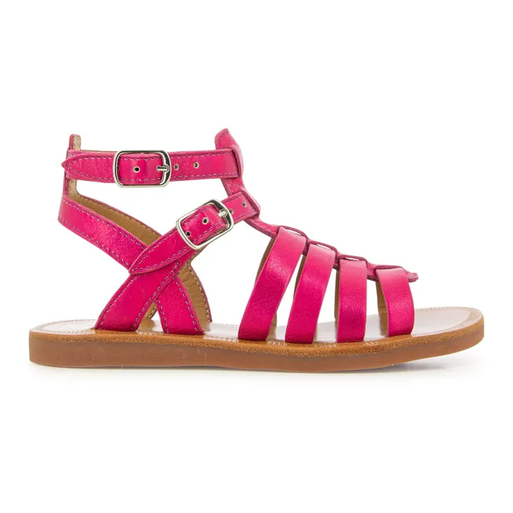 Pom d'Api Sandales Plagette Gladiator  | Rose